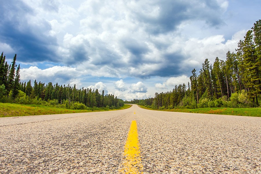 Road from Grande Prairie to Grand Cache, Alberta