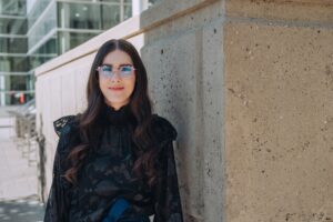 Photo of Tayla Basawa outside of the courthouse