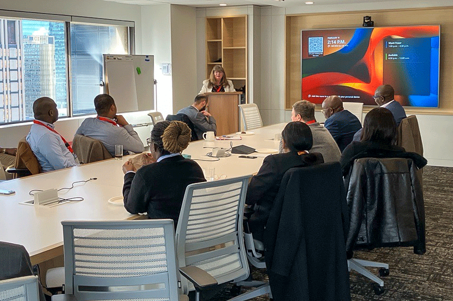 Inside a Legal Aid Alberta boardroom during an education session