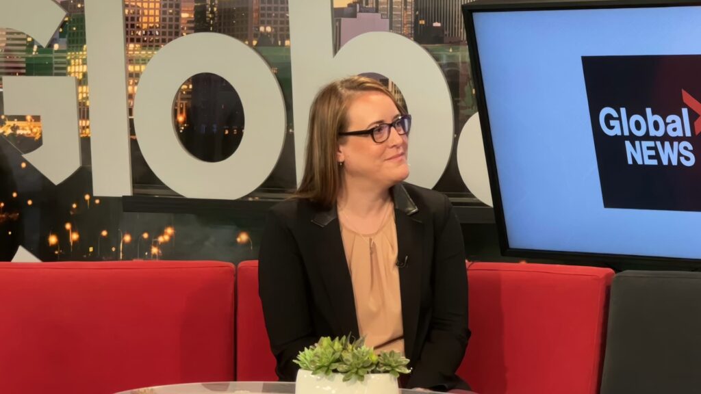 Victoria Foster at the Global News Edmonton set