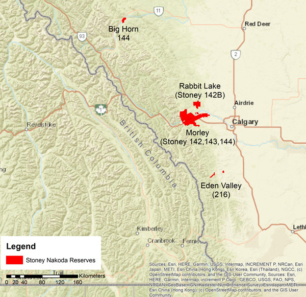 Stoney Nakoda map